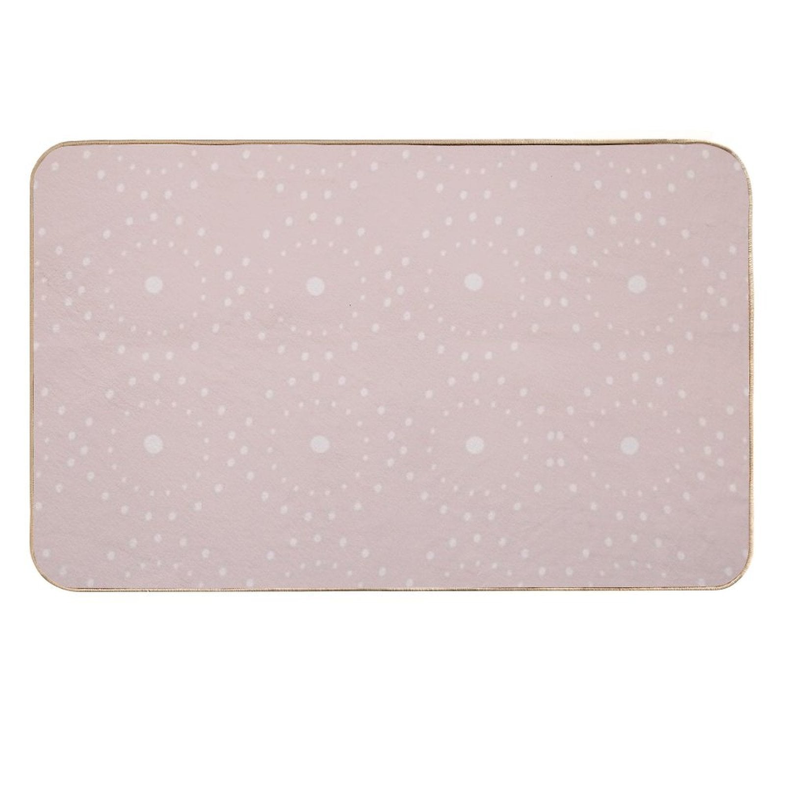 Cute Boho Minimalist Dotted Circles Design Pale Pink Durable Bath Mat