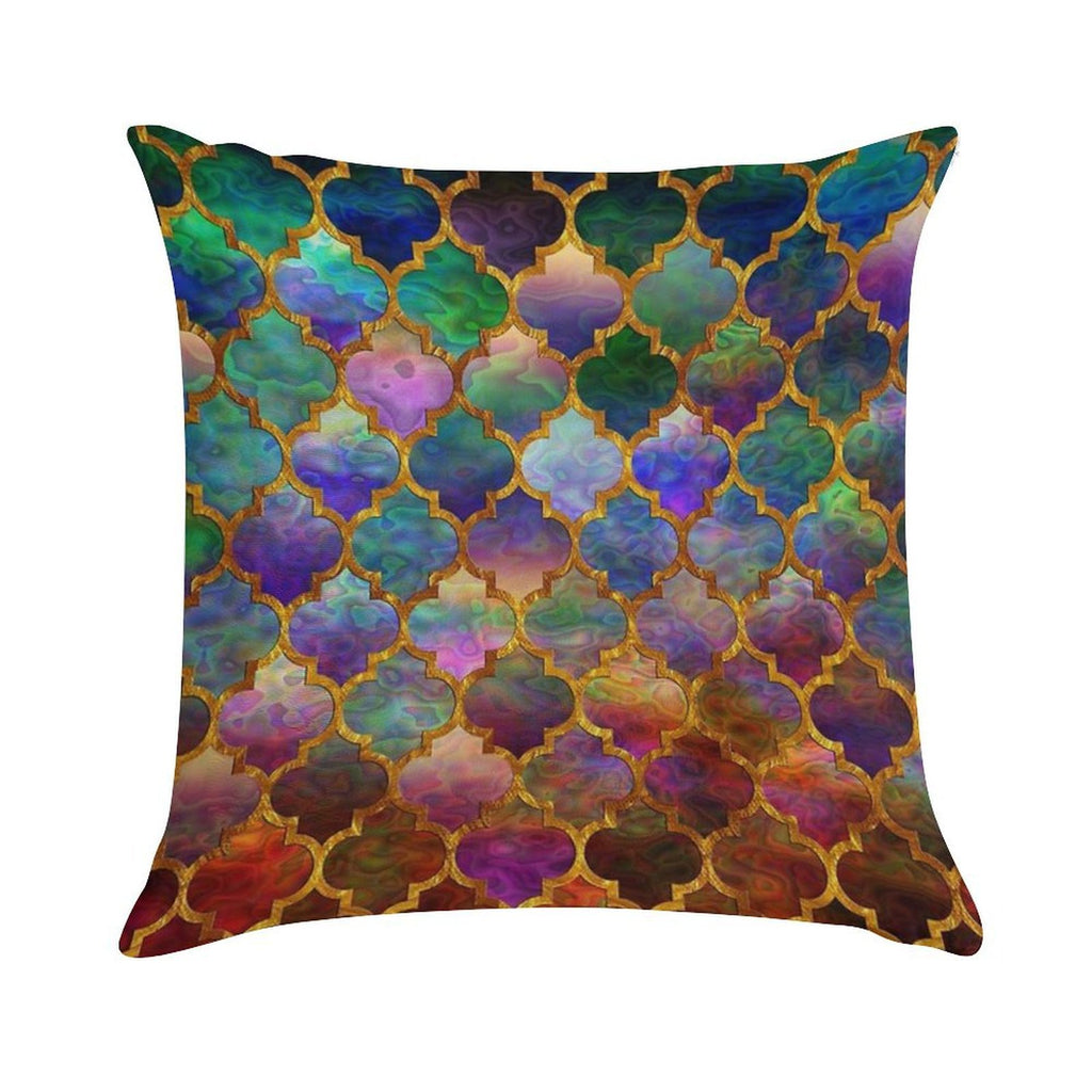 Arabic Moroccan Mosaic Pattern Soft Shrink-Resistant Throw Pillow