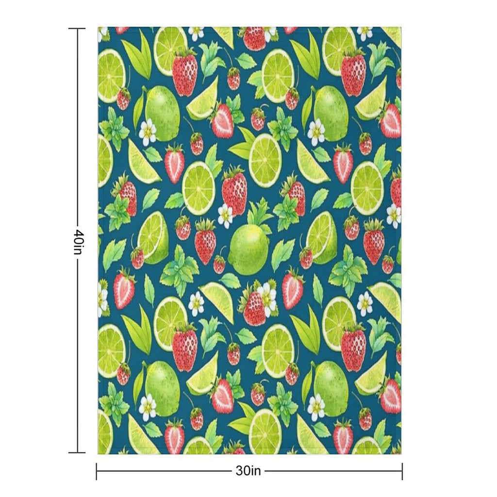 Strawberry And Lime Premium Throw Blanket