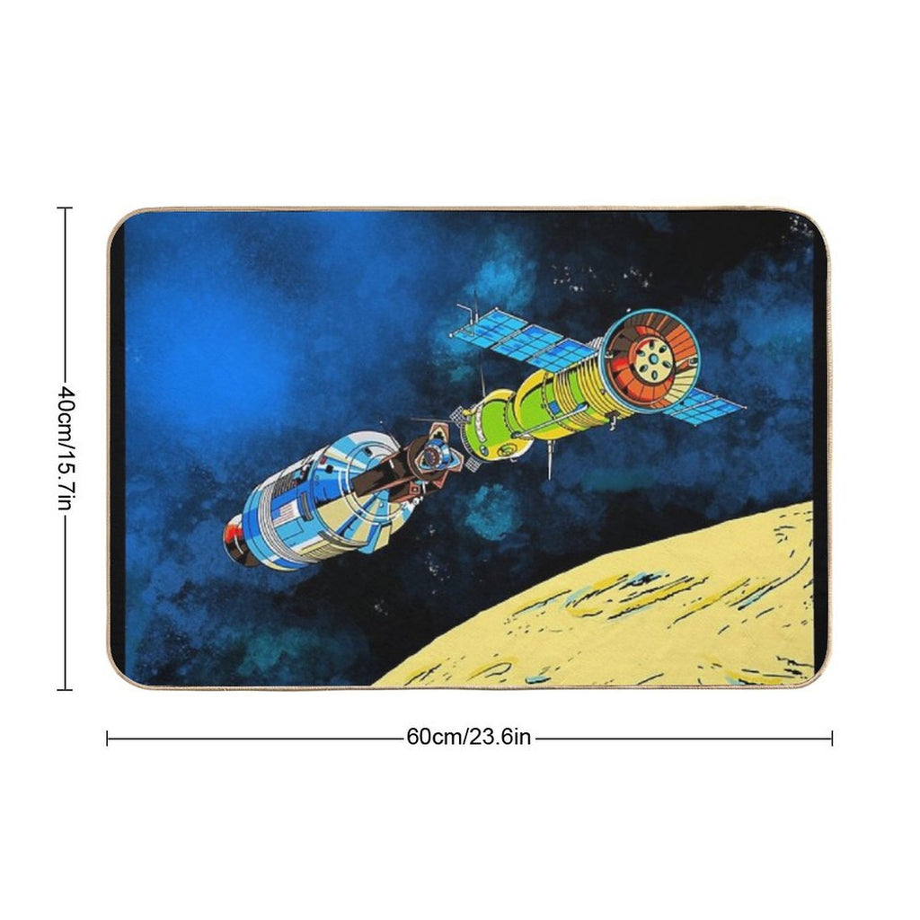 Space Mission Retro Pinball  Rapid-Drying Bath Mat