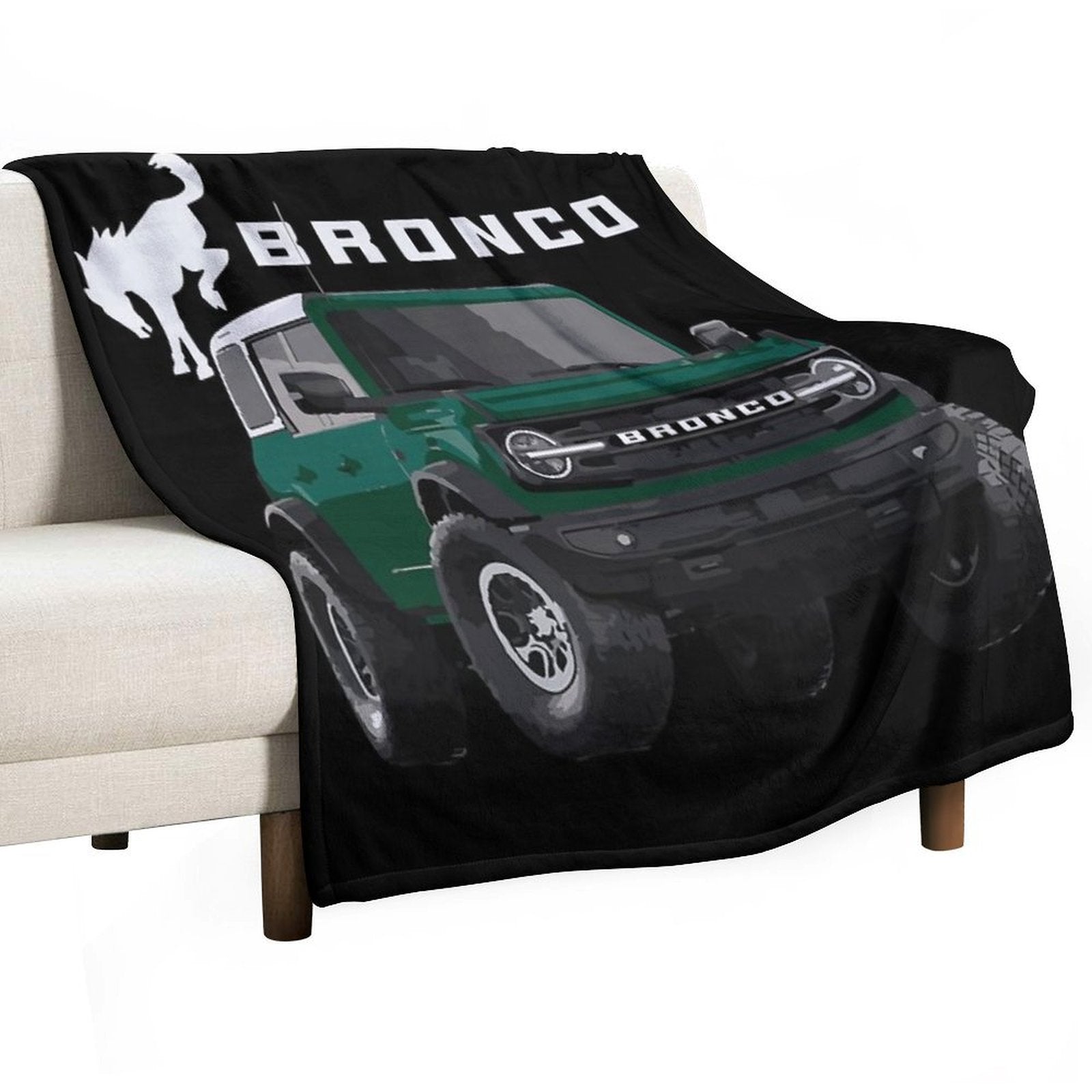 Bronco 6g 6th Gen USA Outter Banks Eruption Green Metallic Murica All-season Throw Blanket