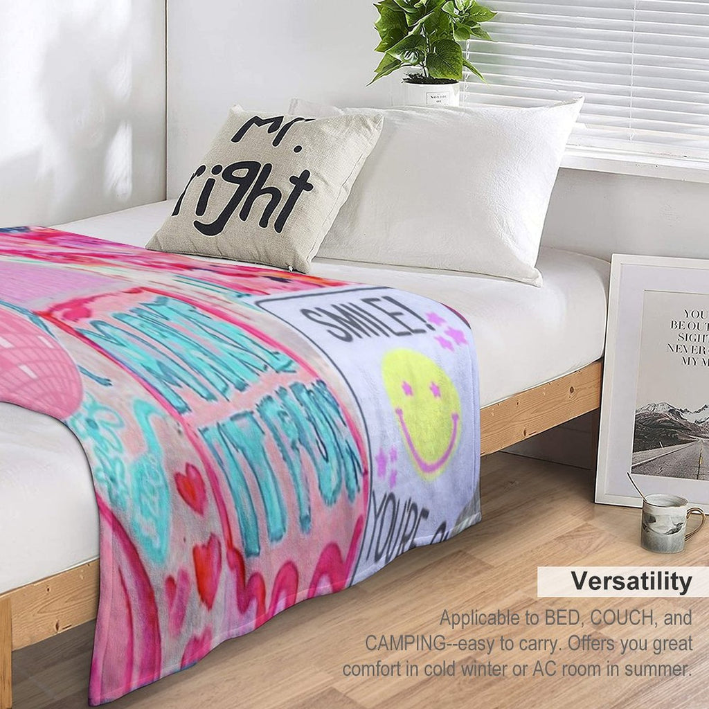 Preppy Pink Collage Velvety-soft Throw Blanket