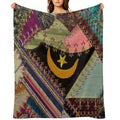 Antique Multicolor Crazy Quilt Premium Throw Blanket