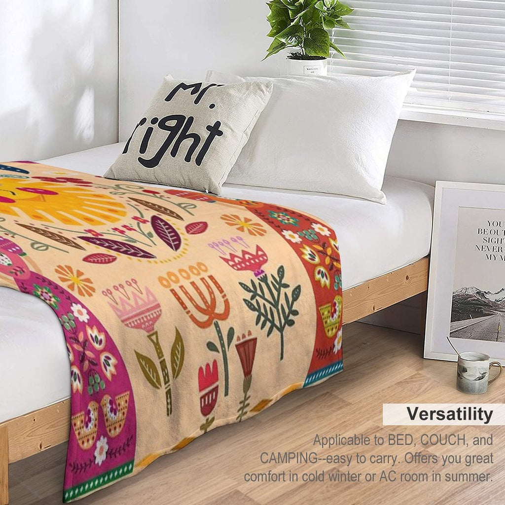 Folk Art Inspired By The Fabulous Frida Compact Throw Blanket