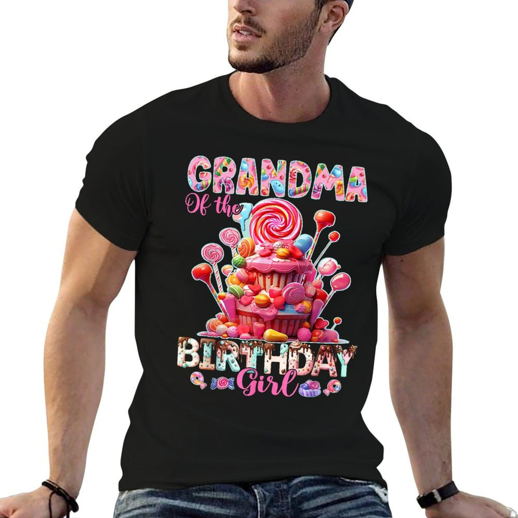 Grandma of The Birthday for Girl Sweet Candy Matching Family  Durable T-Shirt