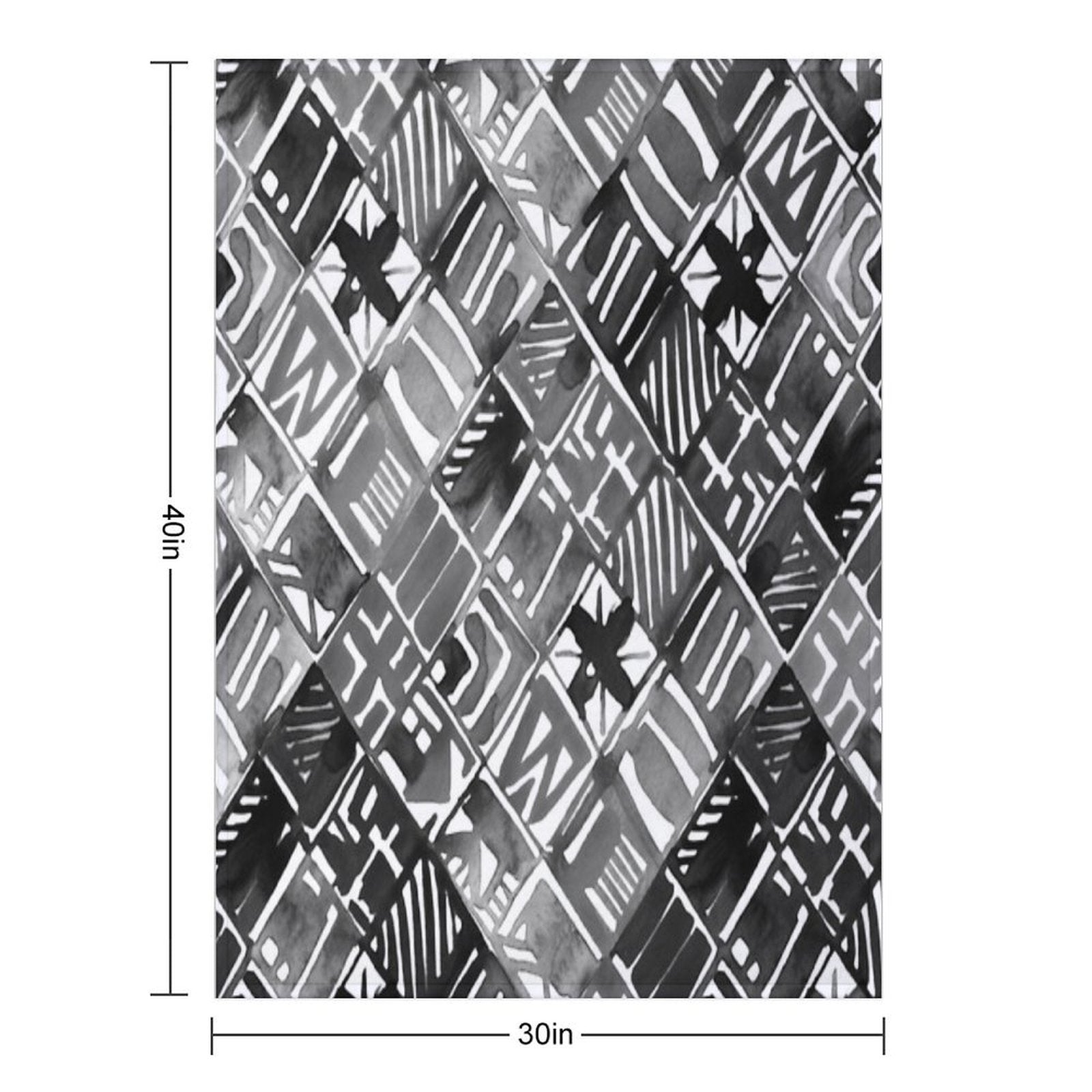 Classic Black Summer Geo Easy Care Throw Blanket