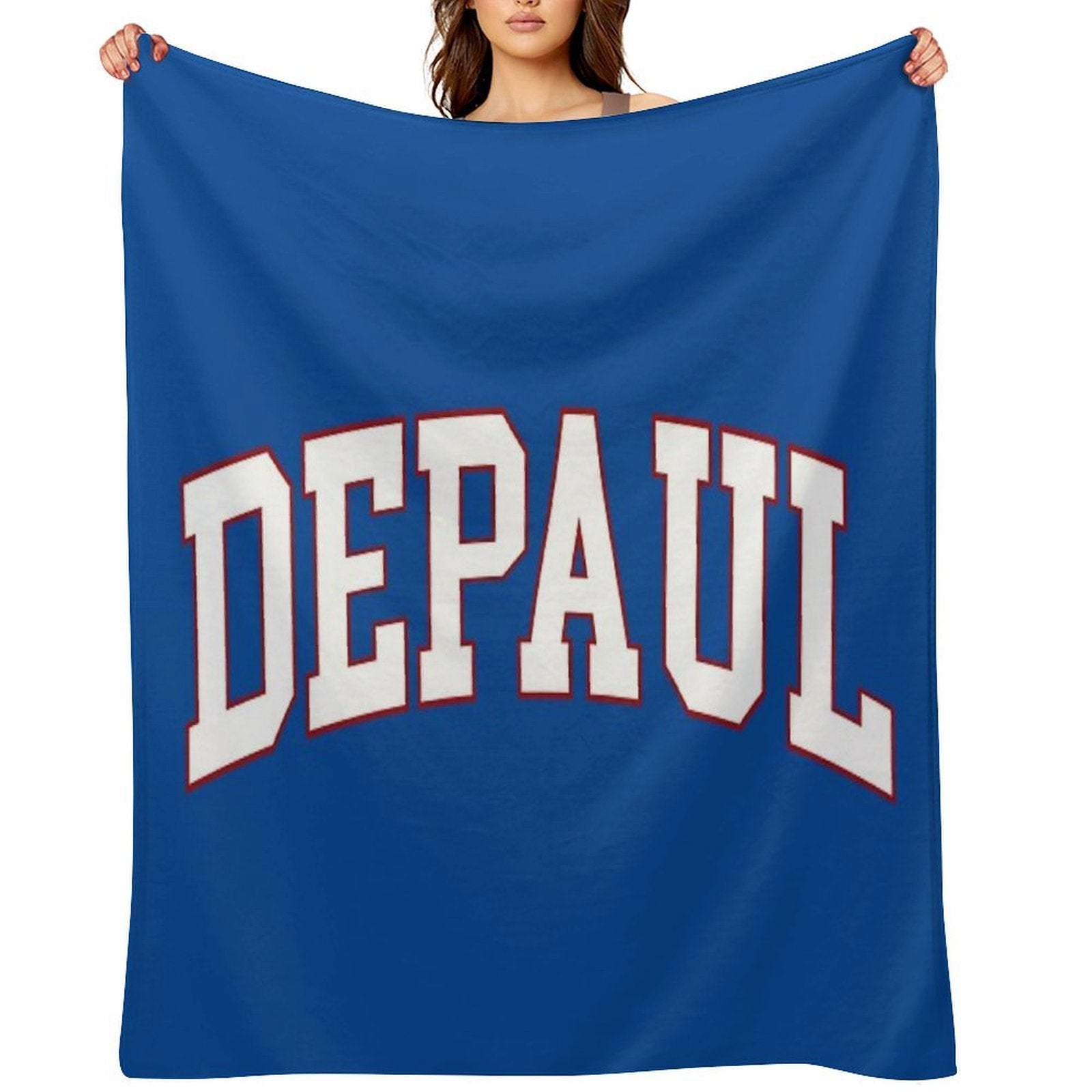 Depaul - Varisty Font Curved Easy Care Throw Blanket