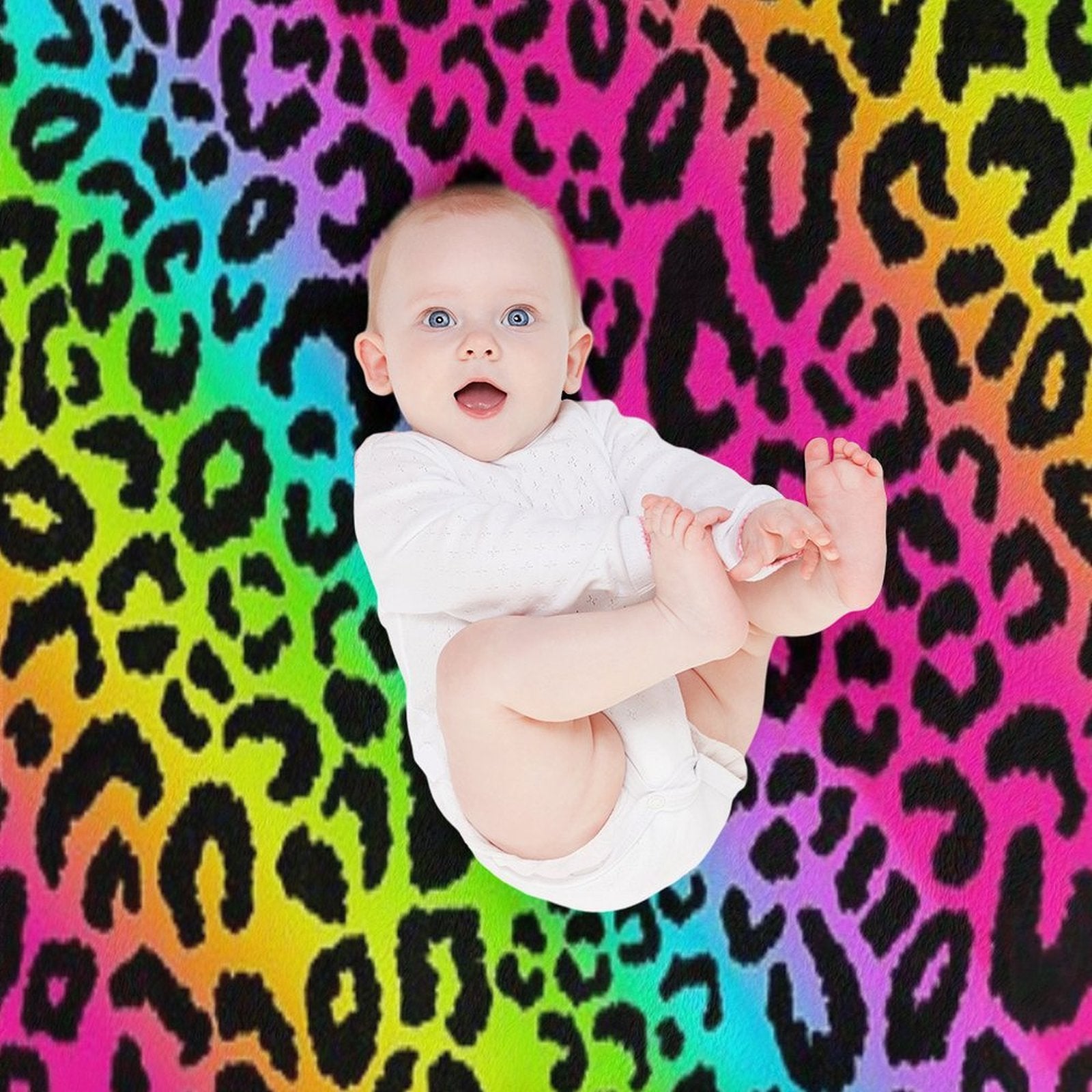 Colofrul Rainbow Leopard Wrinkle-free Throw Blanket