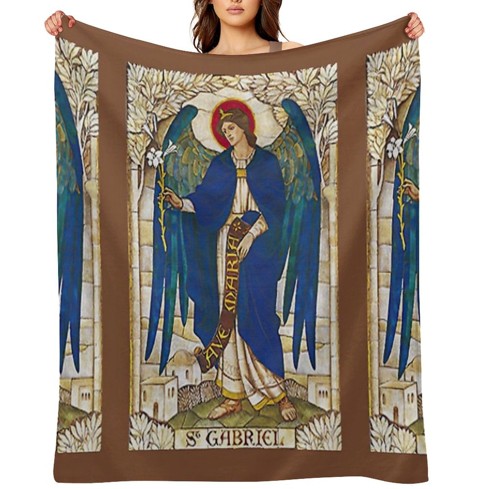 St Gabriel Angel Catholic Saint Archangel Easy Care Throw Blanket