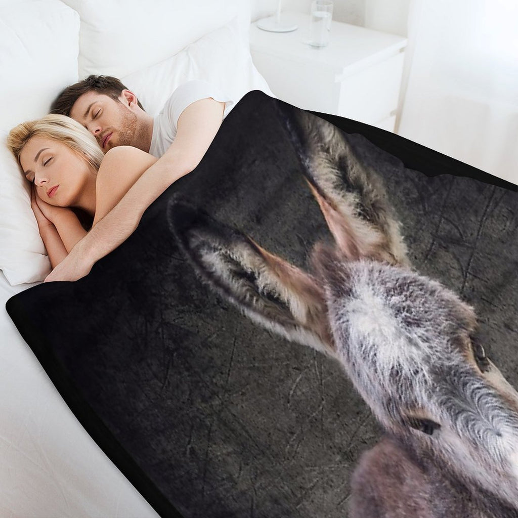 Donkey Foal Mattheo Plush Throw Blanket