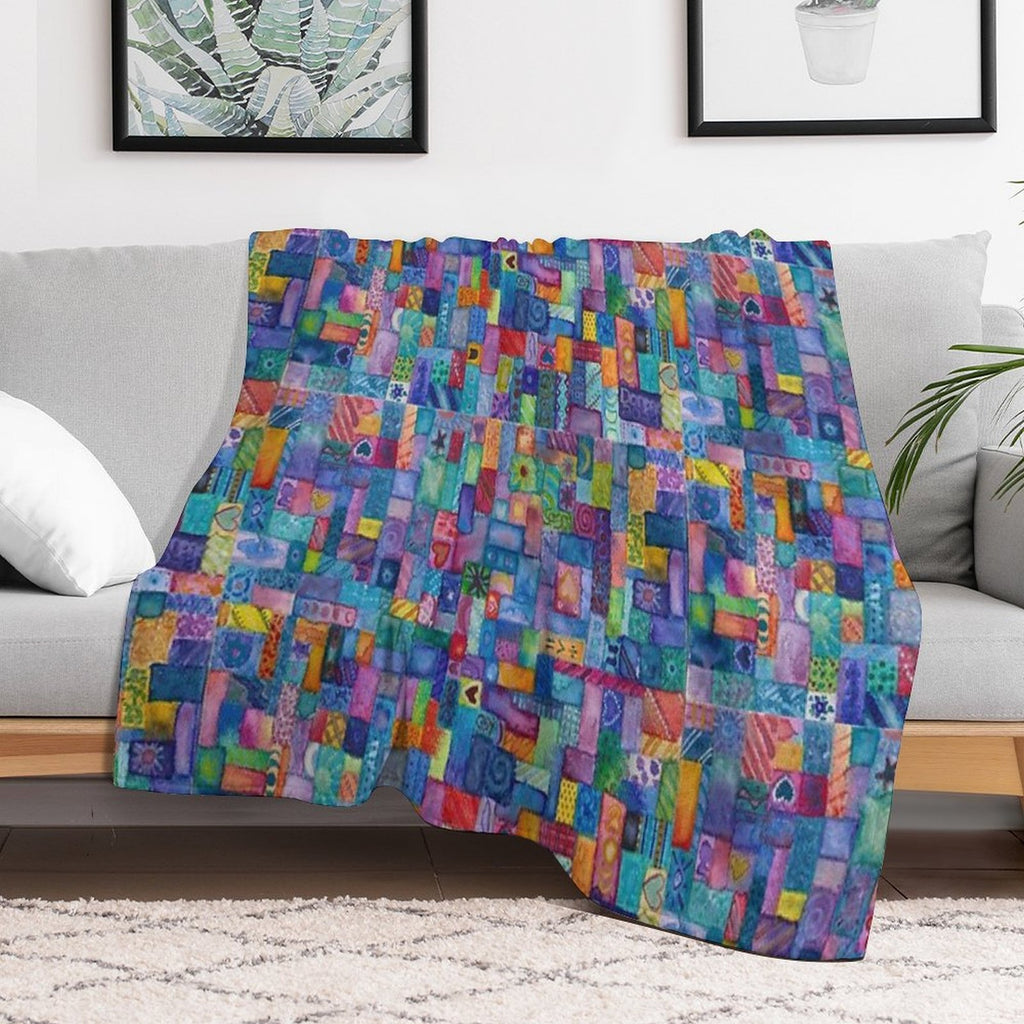 Happy Mosaic Shrink-resistant Throw Blanket