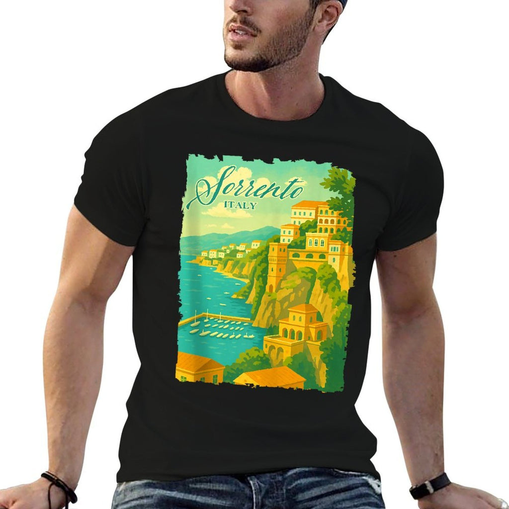 Sorrento Italy Traveling Trip Meet Me In Sorrento Souvenir  Ribbed Collar T-Shirt