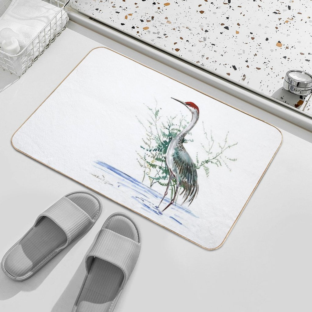 Sandhill Crane  Dirt-Trapping Bath Mat