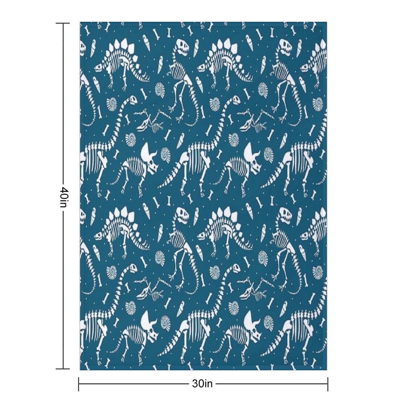 Dinosaur Fossils in Blue All-season Throw Blanket