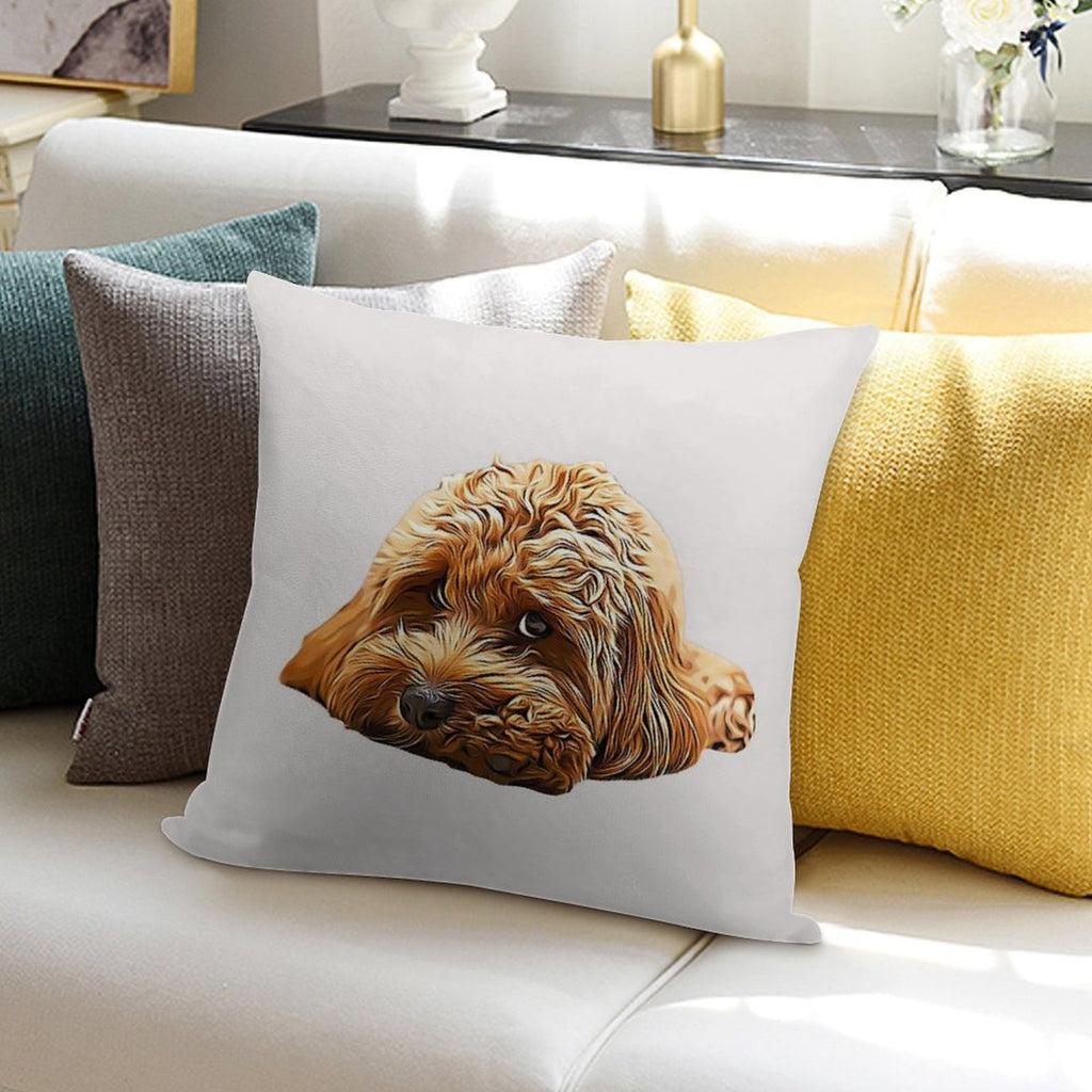 Cavapoo Cavoodle Cockerpoo Puppy Designer Dog Poodle Mix Soft Warmth Comfort Throw Pillow