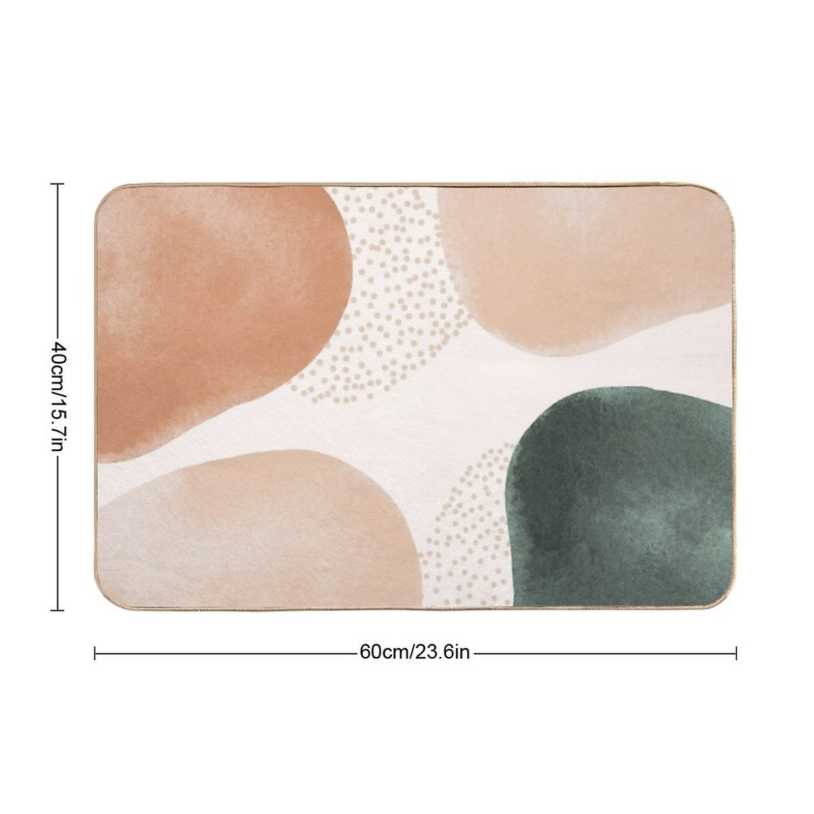 Boho Abstract Neutral Watercolor Geometric Shapes  High-Traffic Bath Mat