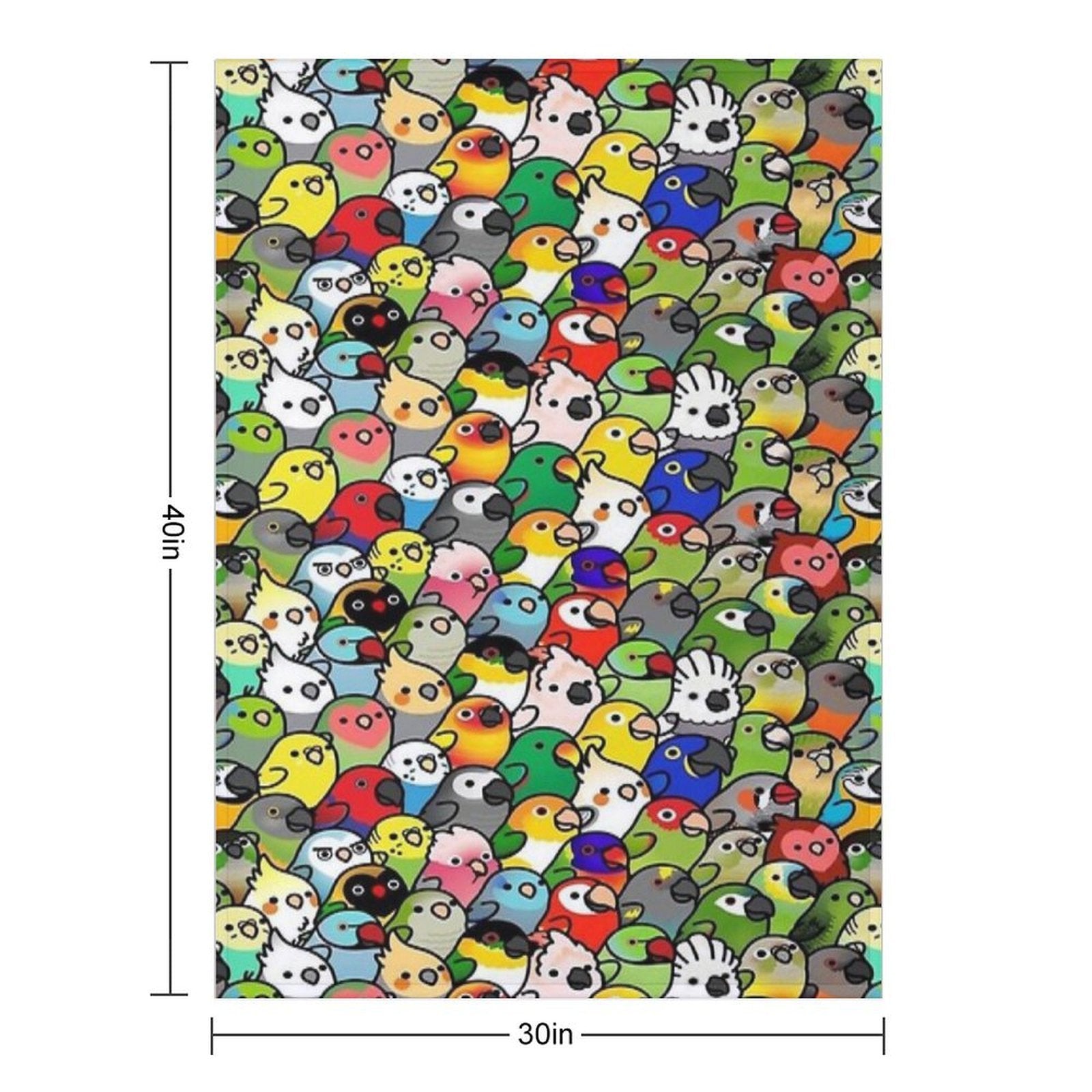 Colorful Birds Shrink-resistant Throw Blanket