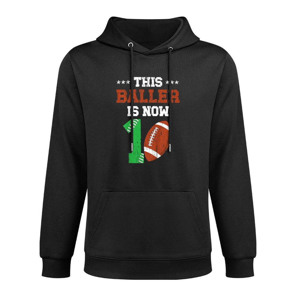 Kids 1st Birthday Party Football Boy One Year Old Football Player Cotton-Polyester Blend Hoodie