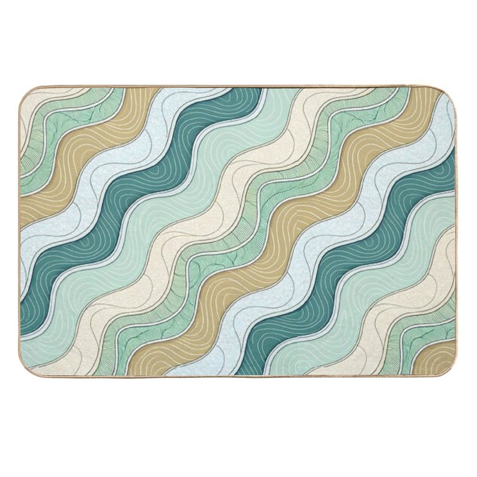 Beach Wave Pattern  Non-Slip Bath Mat