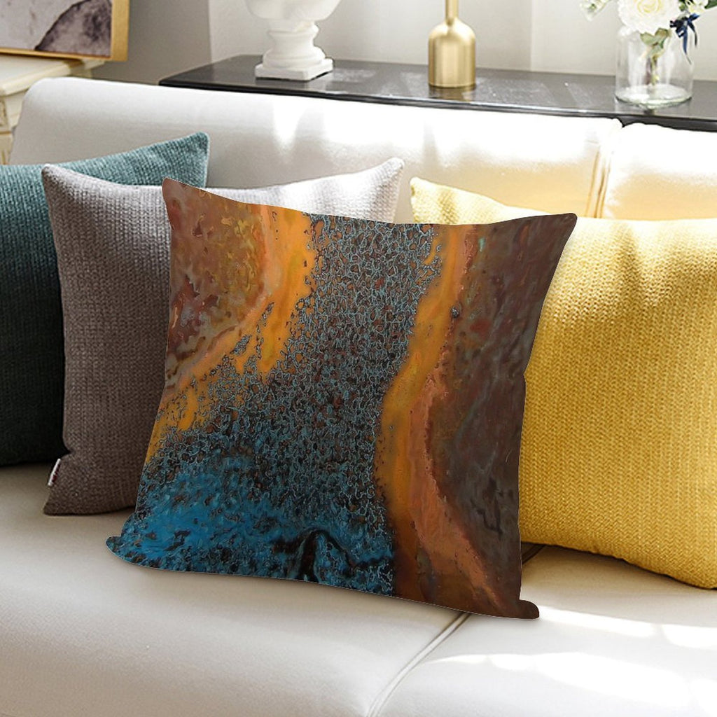 Copper Blue Waves Soft Style Accent Throw Pillow