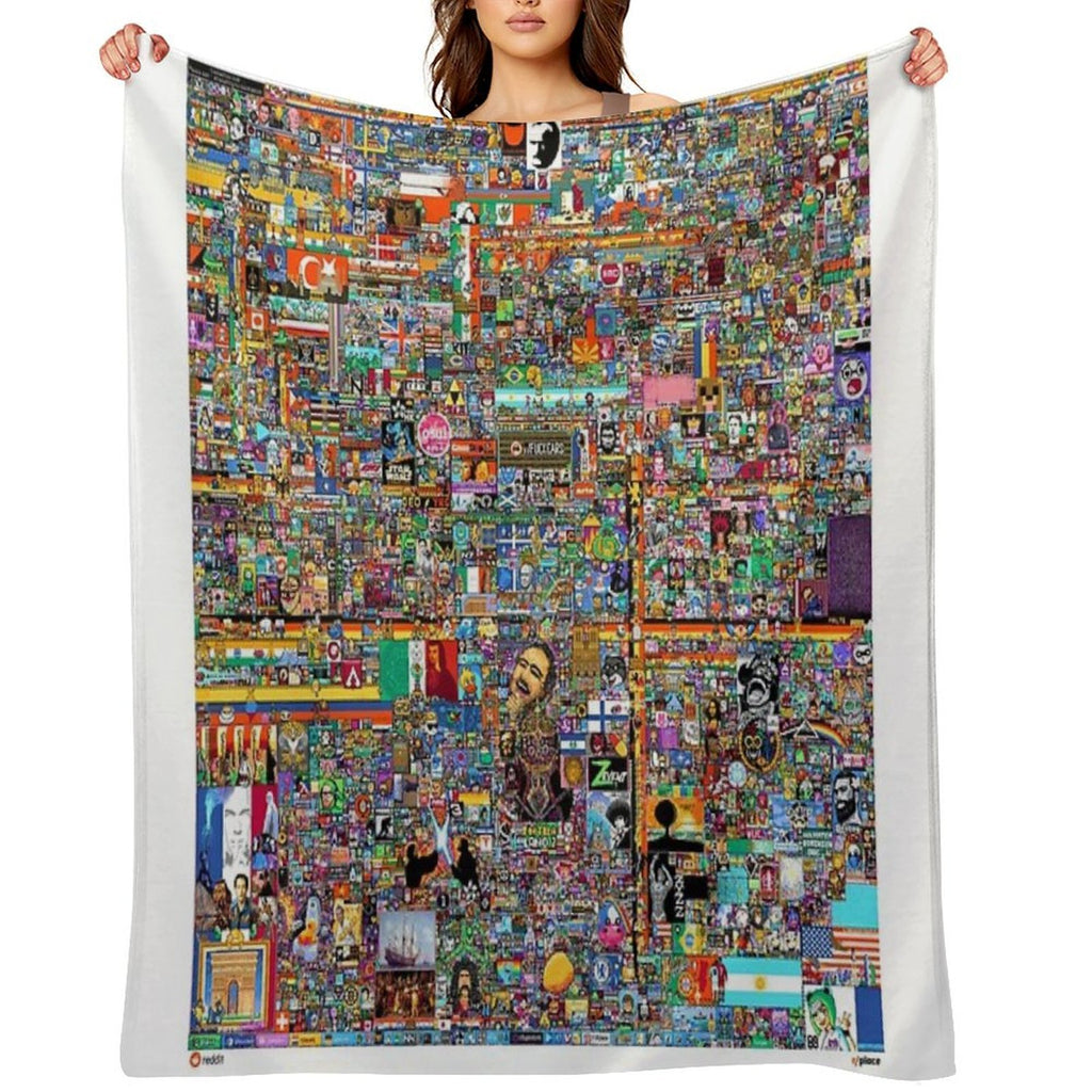 Rplace Reddit 2022 Velvety-soft Throw Blanket