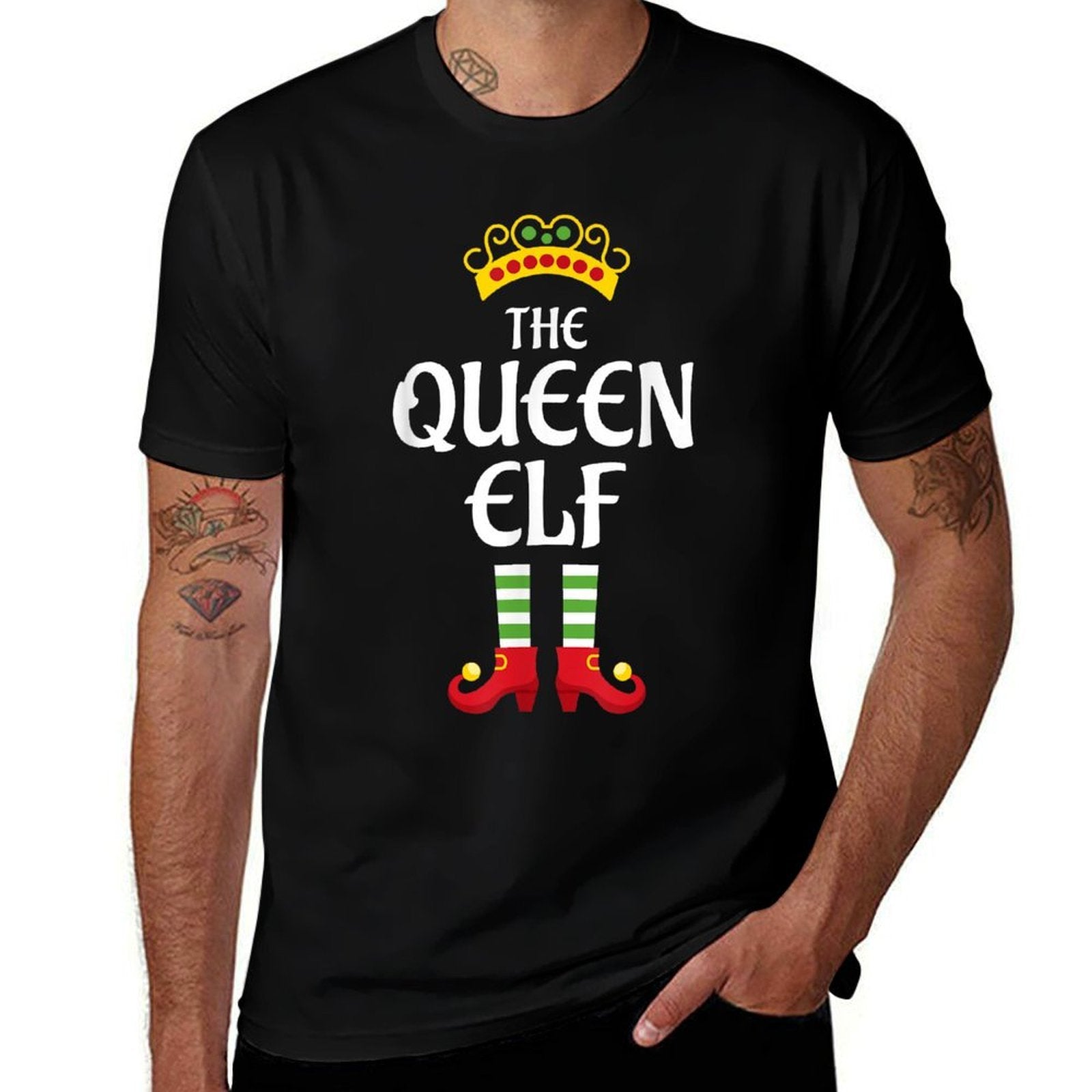 Queen Elf Family Matching Group Christmas  Wrinkle-resistant T-Shirt