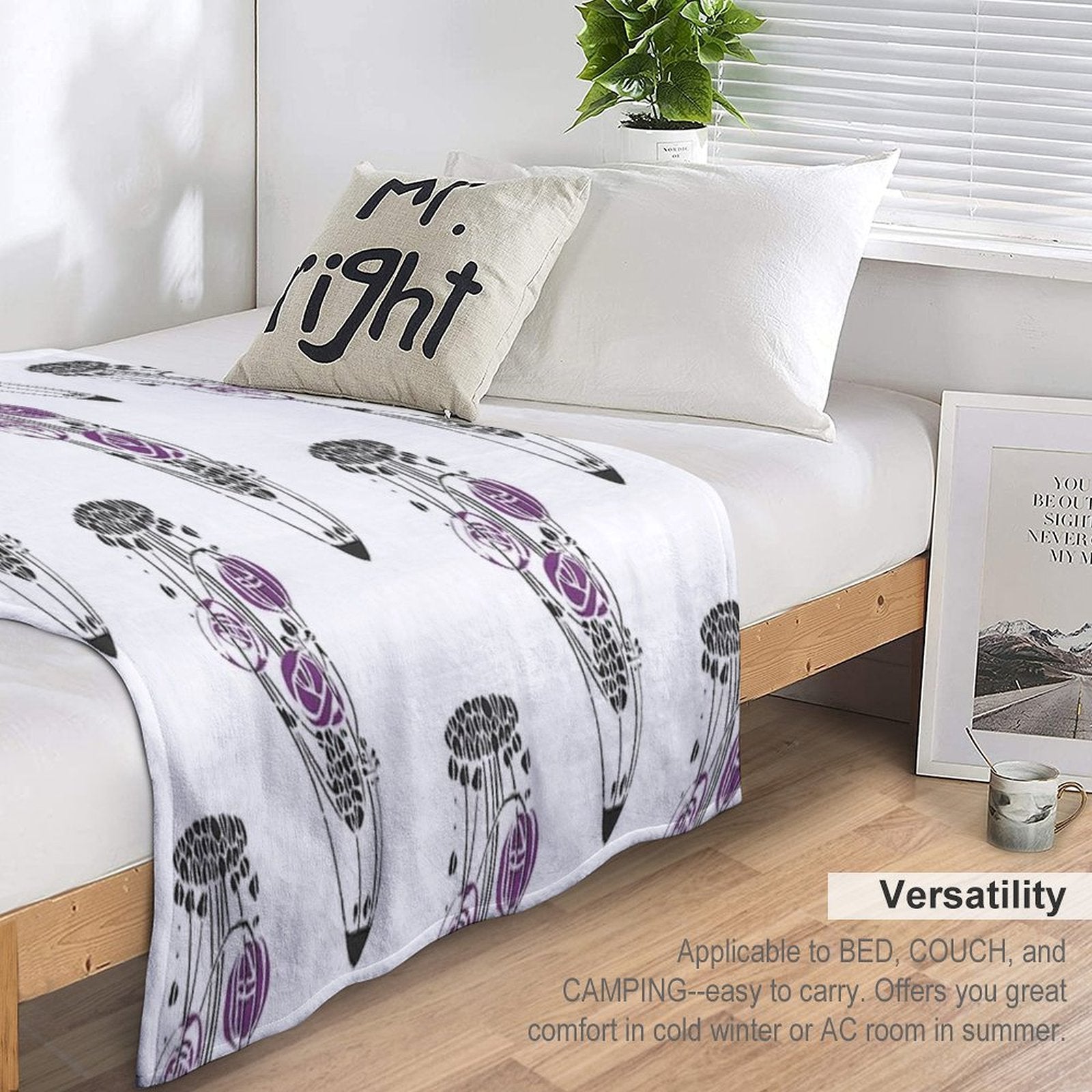 Charles Rennie Mackintosh Roses 4. Gift-ready Throw Blanket