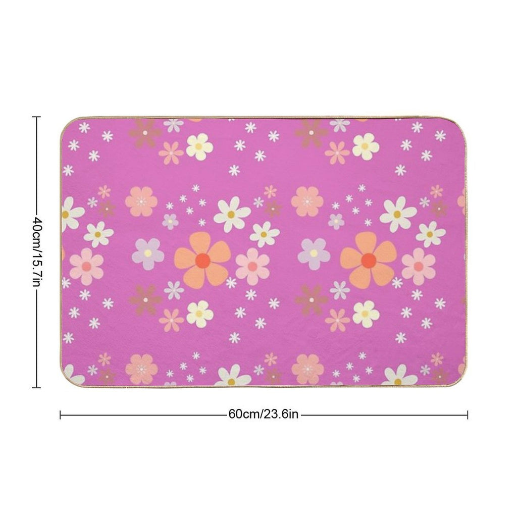Wallpaper Frenzy Flower Power  Multi-Purpose Bath Mat