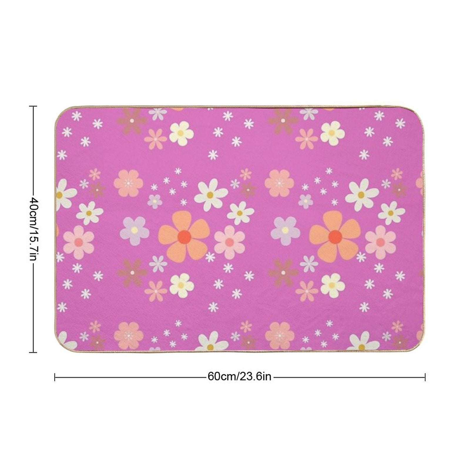 Wallpaper Frenzy Flower Power  Multi-Purpose Bath Mat