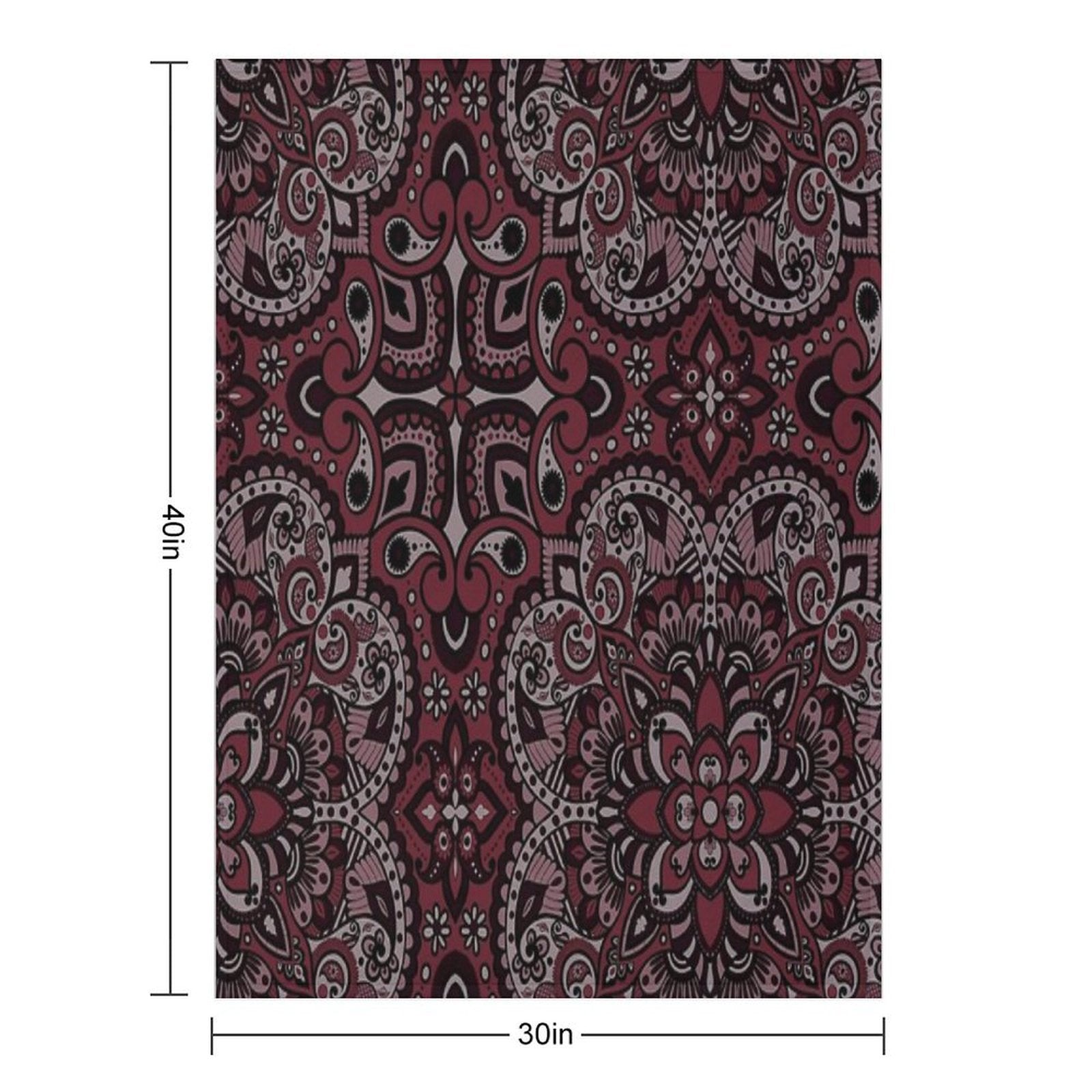 Floral Mandala Repeat Pattern - Dark Pink Versatility Throw Blanket