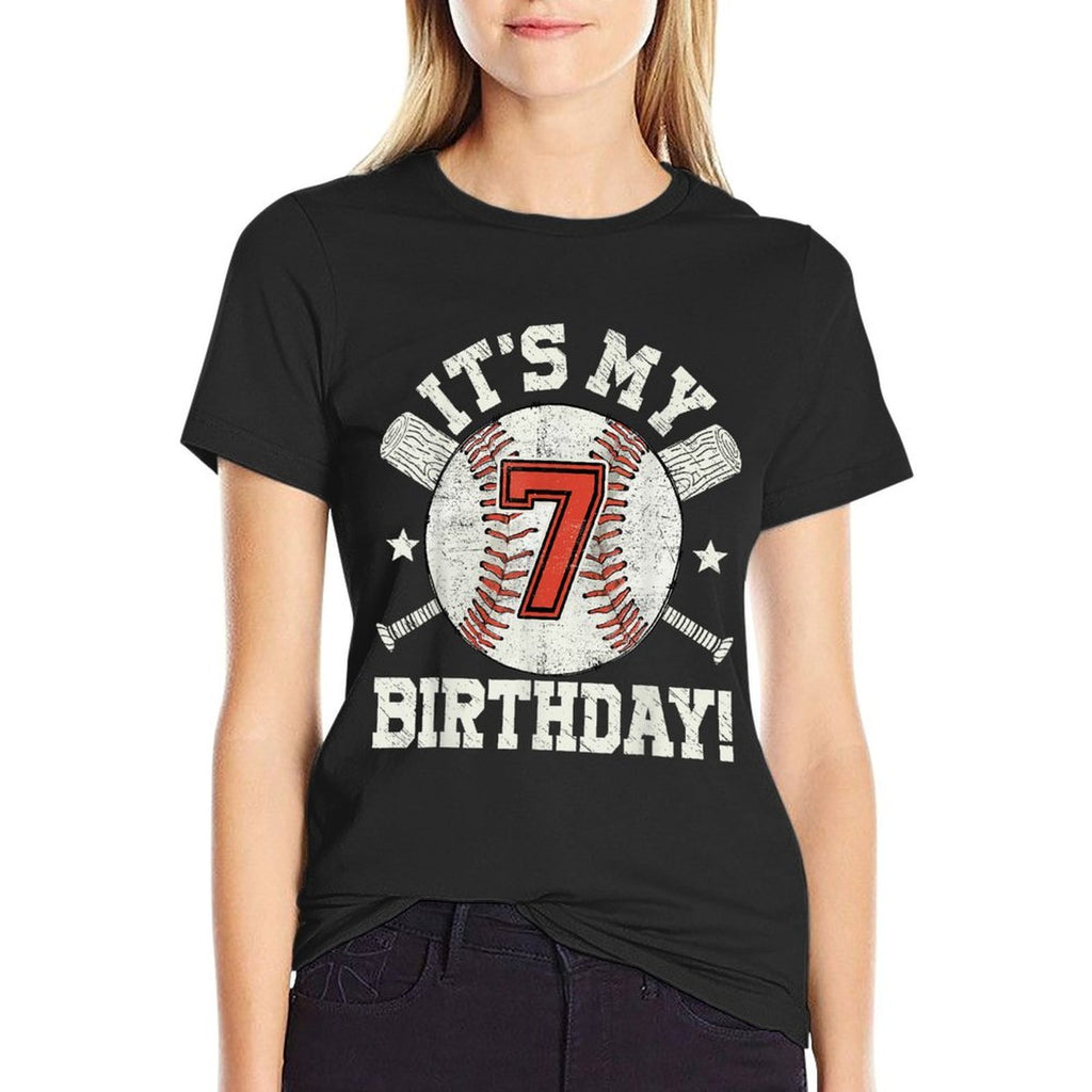 Kids 7th Baseball Birthday Party Boys Sport Fan 7 Years Old  Odor-resistant T-Shirt