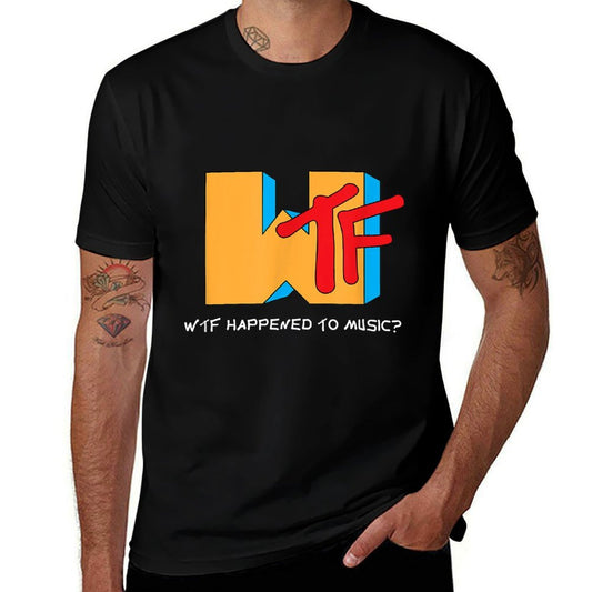 WTF Happened to Music TV Ruined It! - Funny Musician  Heathered Texture T-Shirt