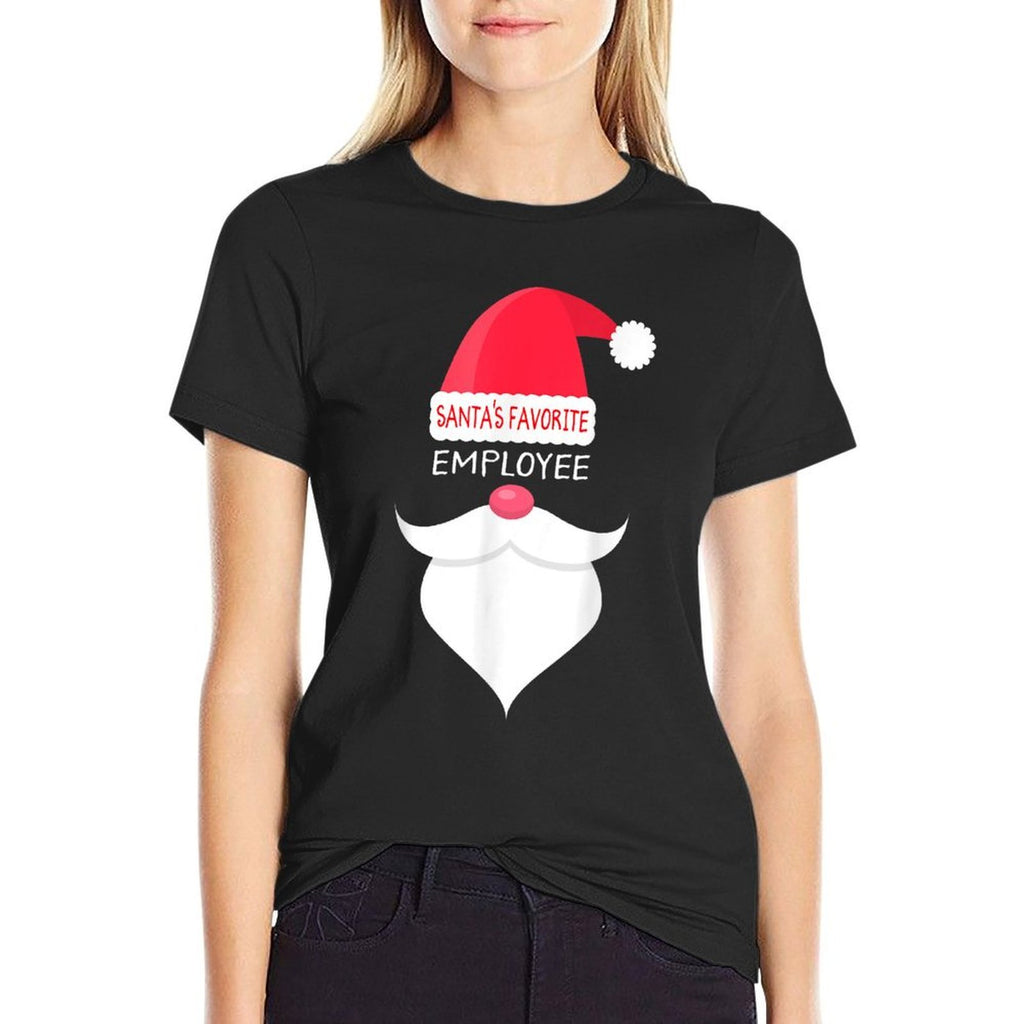 Funny Christmas Gift for Employee, Santas Favorite  Fade-proof Color T-Shirt
