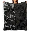 Camo Style - Black Camouflage Mixed Pattern Premium Throw Blanket