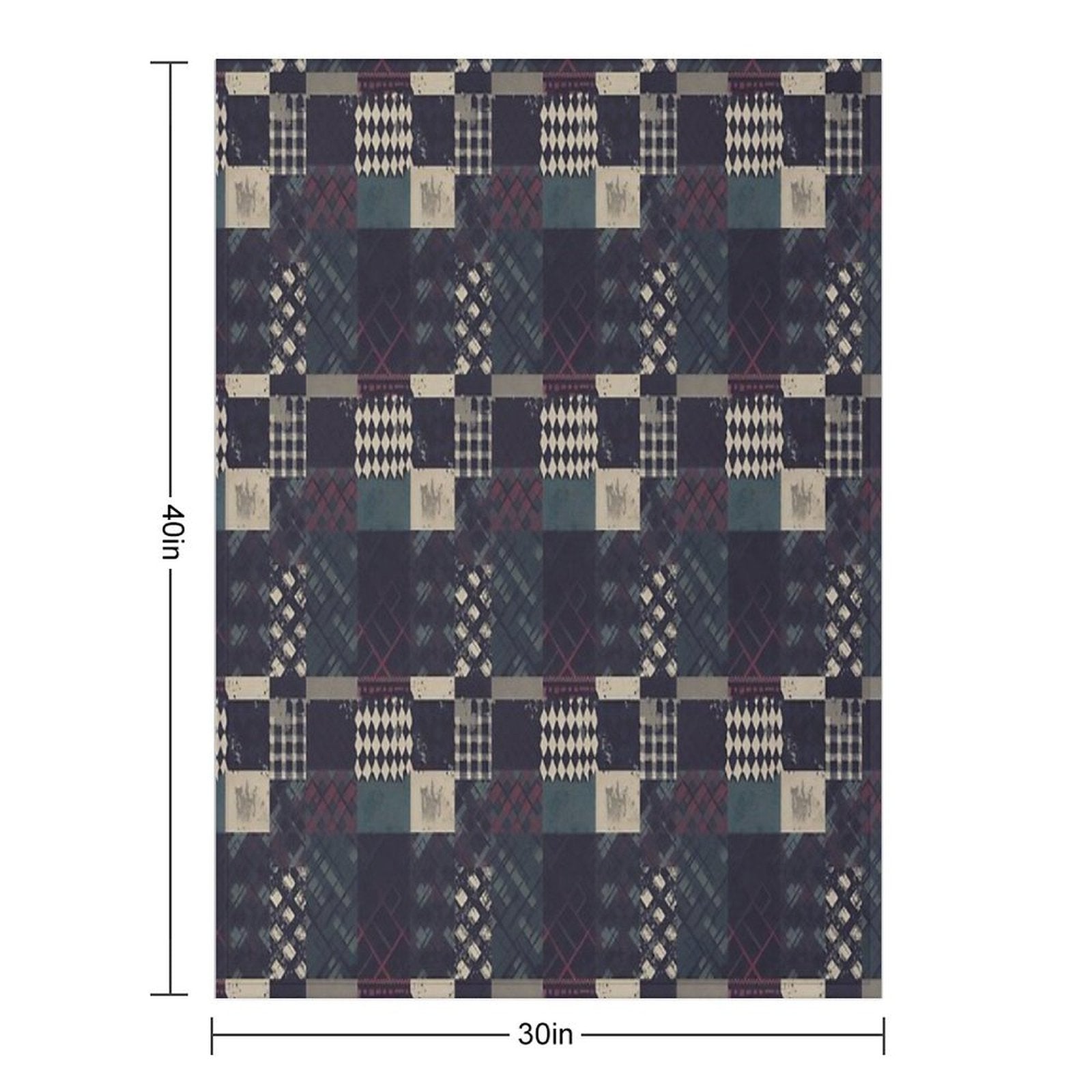 Grunge Tartan Patchwork Multi-functional Throw Blanket