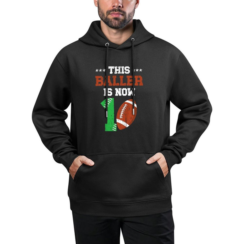 Kids 1st Birthday Party Football Boy One Year Old Football Player Cotton-Polyester Blend Hoodie