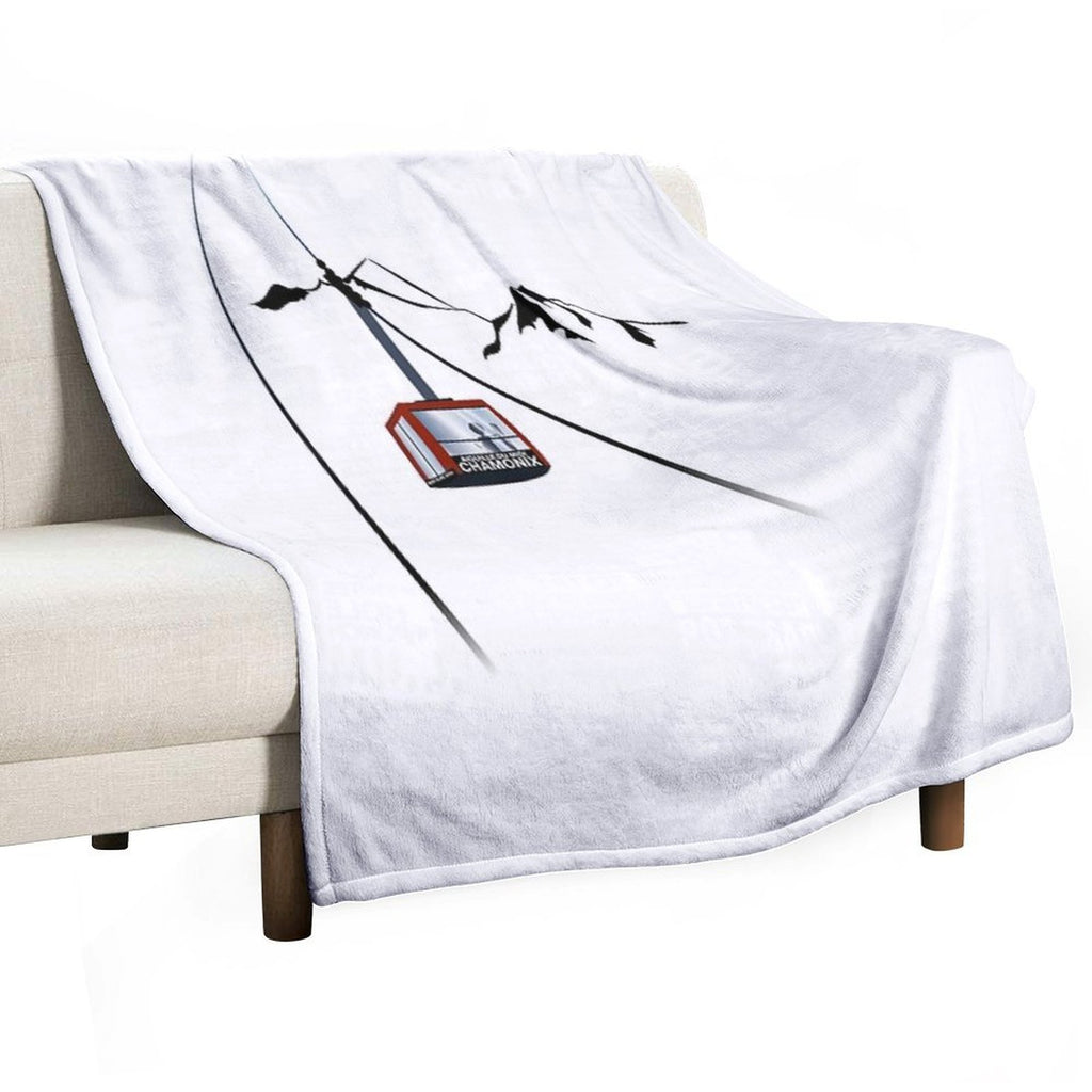 Chamonix Aiguille Du Midi Cable Car Mountain Leewarddesign Machine-washable Throw Blanket