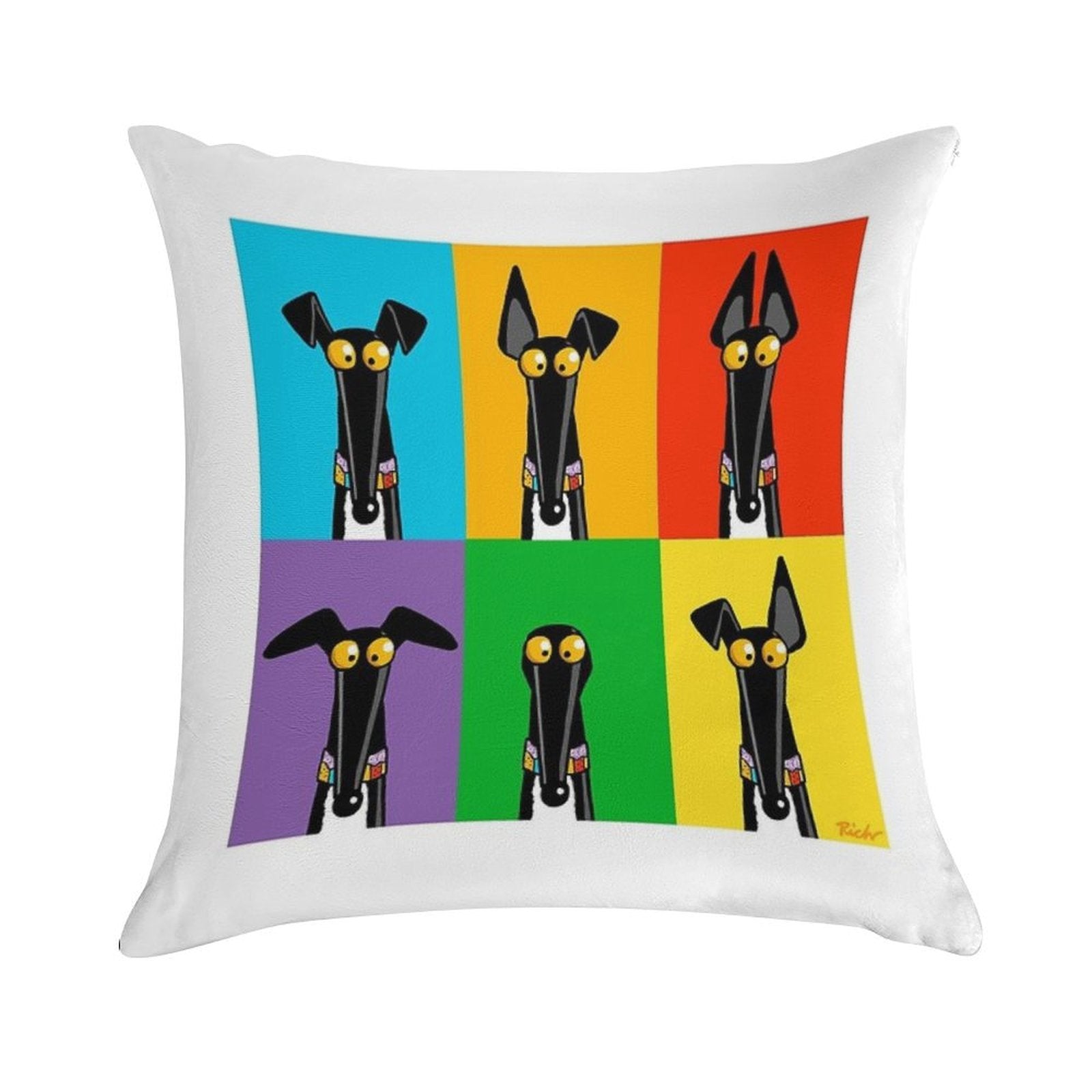 Greyhound Semaphore Soft Washable Throw Pillow