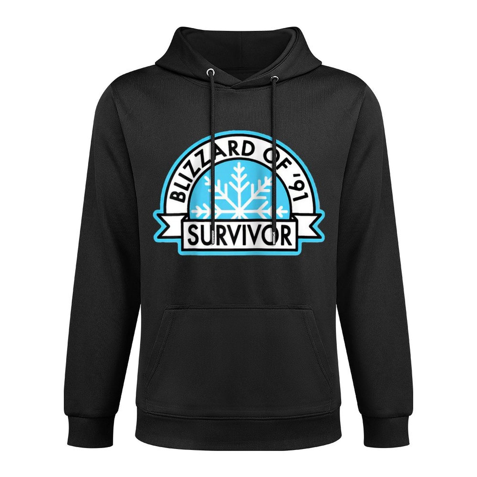 Blizzard of ’91 Survivor – Retro Snowstorm Badge Raglan Baseball Breathable Fabric Hoodie