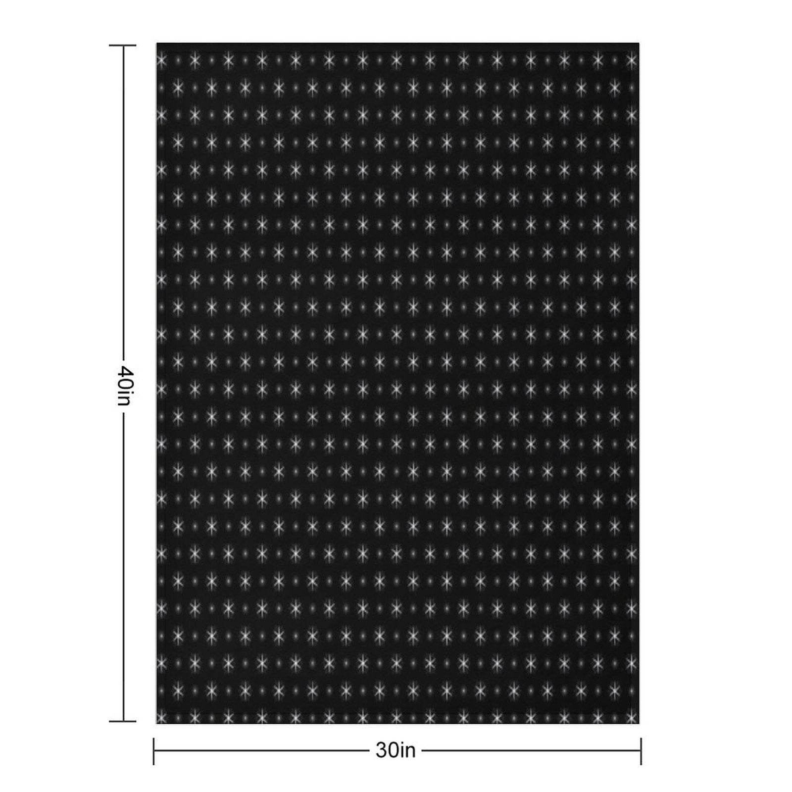 White Stars with Black Background Pattern Photographic Print All-season Throw Blanket