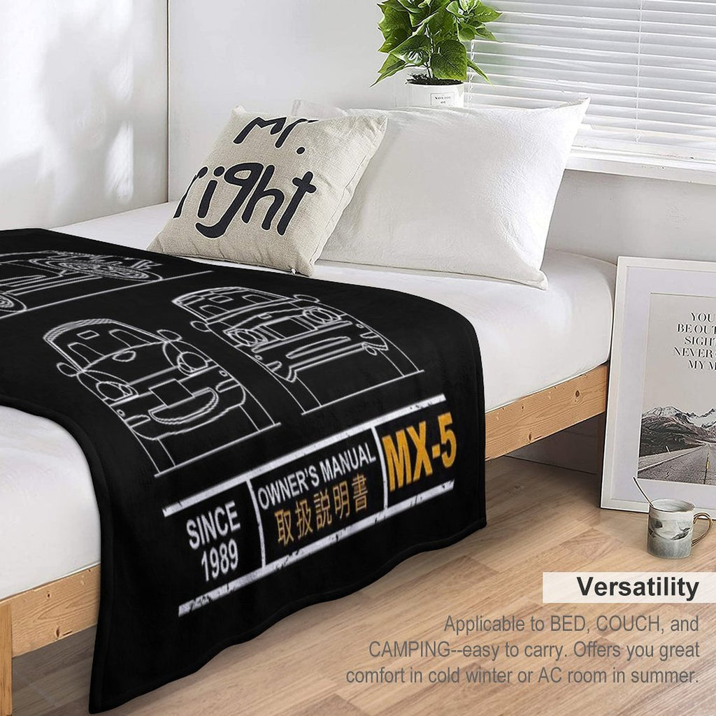 Blueprint of The MX-5 Miata Eco-conscious Throw Blanket