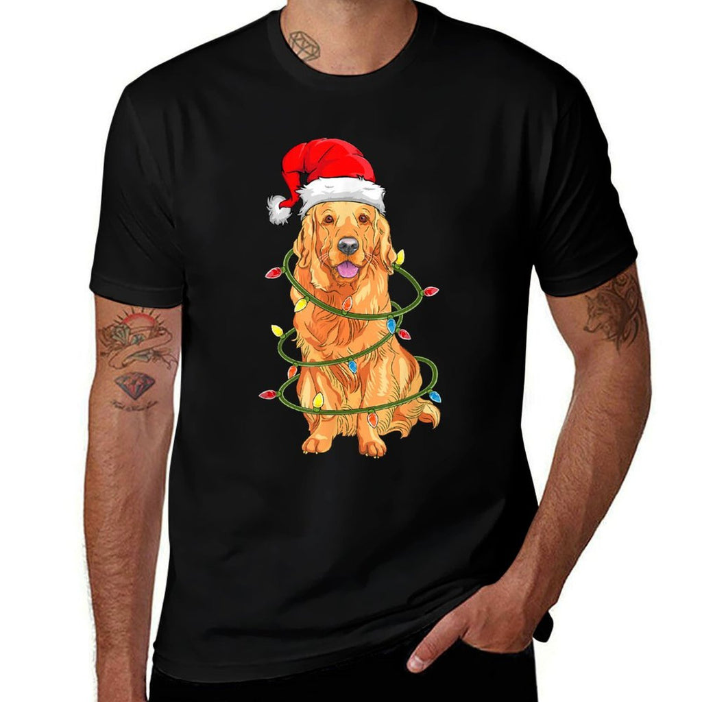 Christmas Dog, Christmas Golden Retriever Pajama  Oversized Silhouette T-Shirt