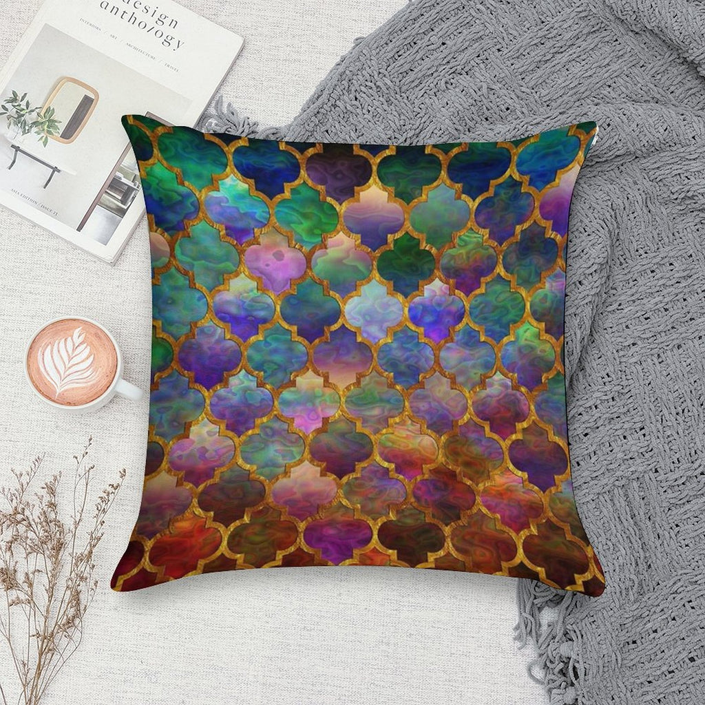 Arabic Moroccan Mosaic Pattern Soft Shrink-Resistant Throw Pillow