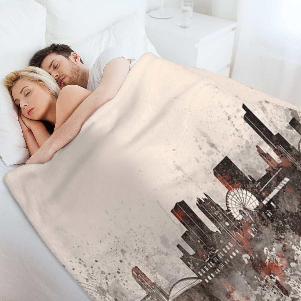 Manchester Skyline Anti-pilling Throw Blanket