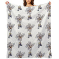 Silver Excited Plush Throw Blanket