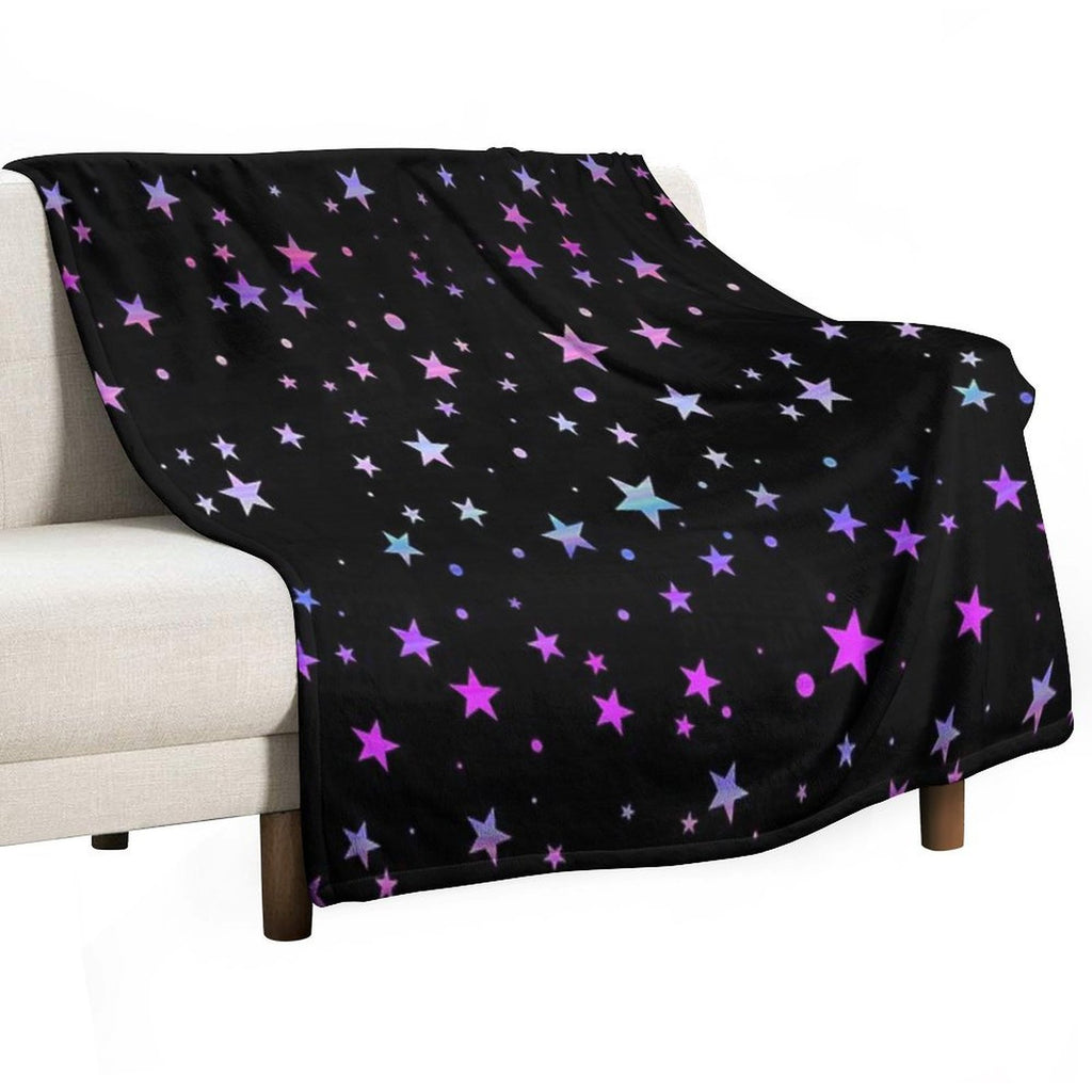 Pastel Starry Colorful Rainbow Stars Compact Throw Blanket
