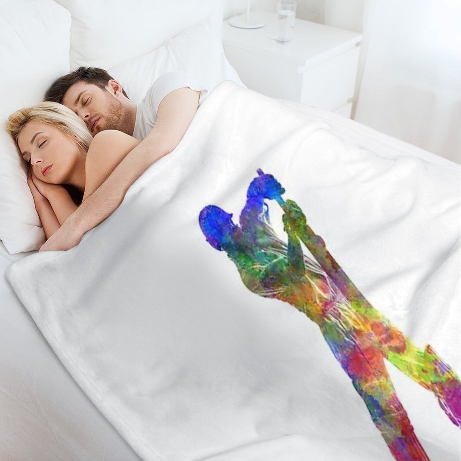 Cricket Player Batsman Silhouette 05 Lightweight Throw Blanket