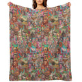 Retro Kitschy Stickerbomb Compact Throw Blanket
