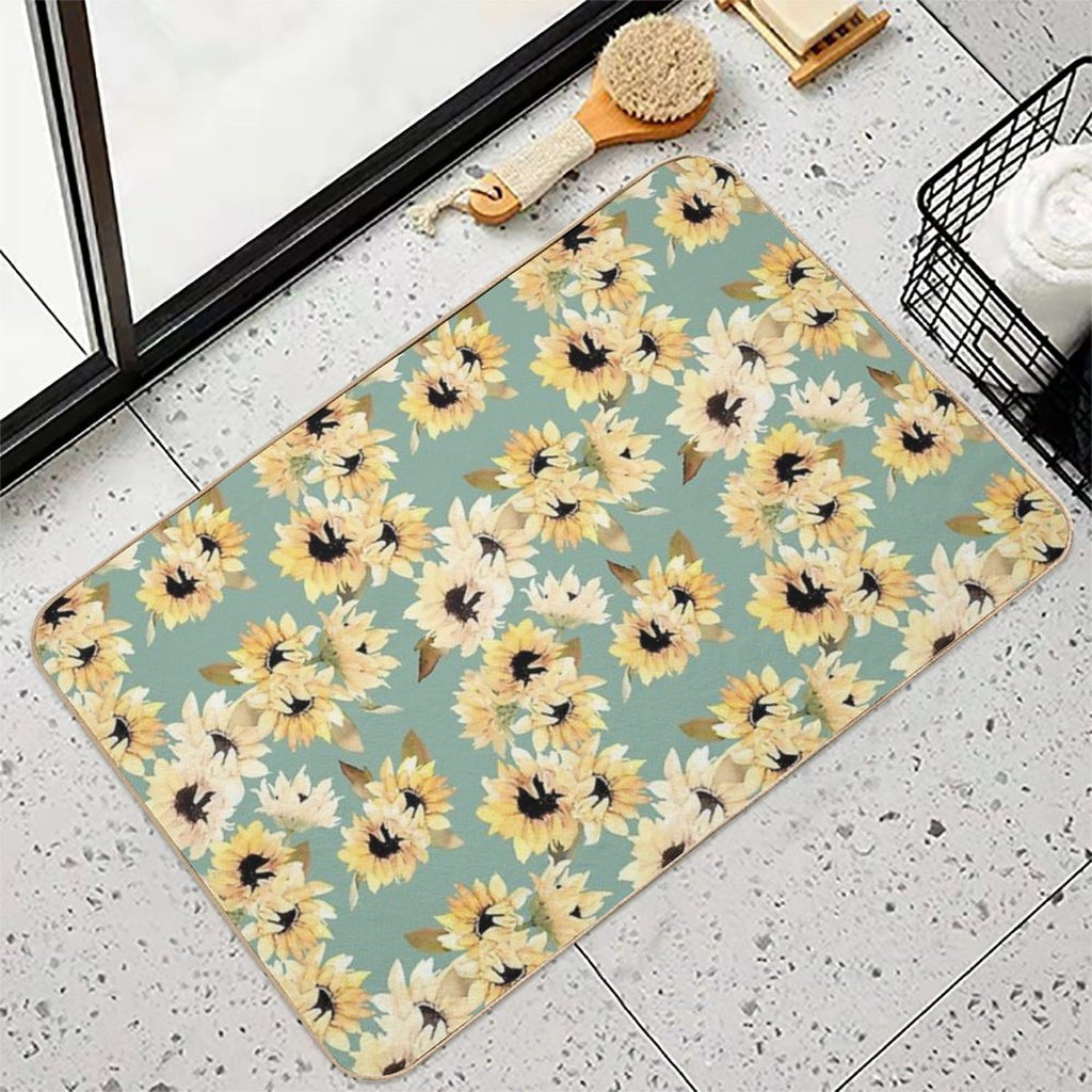 Blossom Sunflowers  Absorbent Bath Mat