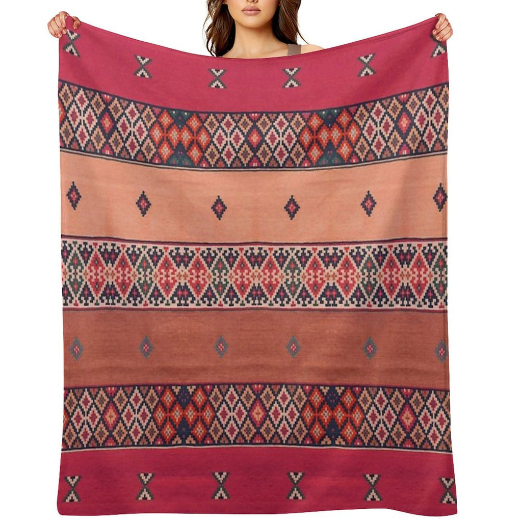 Traditional Moroccan Berber Design Lightweight Throw Blanket